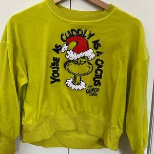 Grinch velour Lime Green Sweatshirt